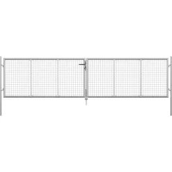 Tuinafscheidingen*vidaXL Tuinpoort gegalvaniseerd staal 400x75 cm Zilver
