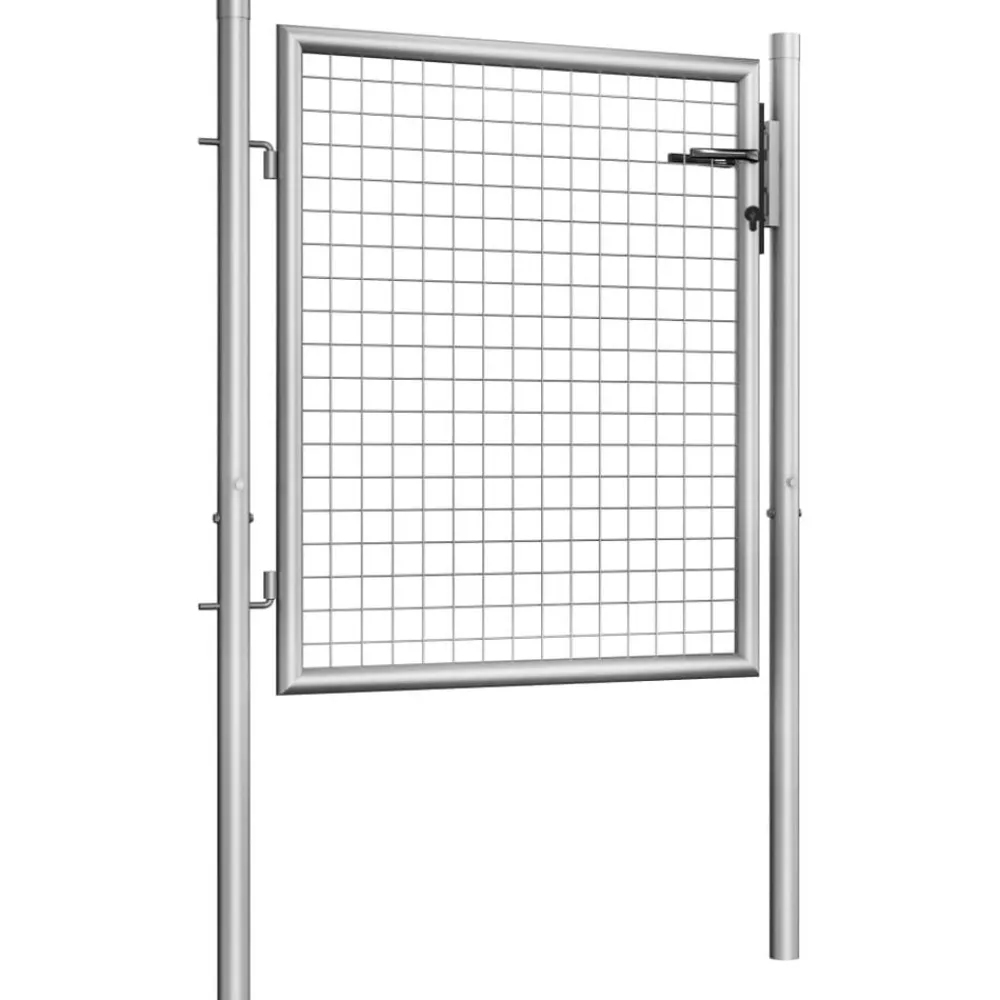 Tuinpoort gegalvaniseerd staal 100x75 cm zilver>vidaXL Discount