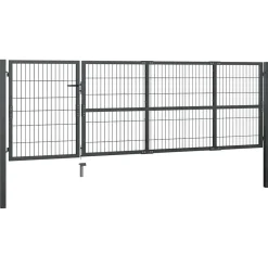 Tuinpoort met palen staal 350x100 cm>vidaXL