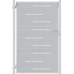 Tuinpoort met slot Zilver 85 x 144 cm Roestvrij staal>vidaXL