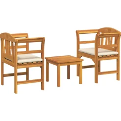 Tuinrozelounge set met kussen 3 pcs Massief Acaciahout>vidaXL Outlet