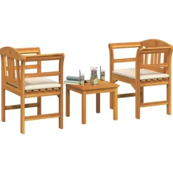 Tuinrozelounge set met kussen 3 pcs Massief Acaciahout><noscript><img width=