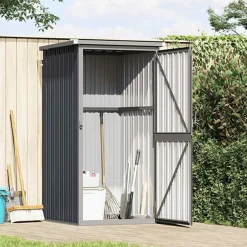 Tuin & Gazon*vidaXL Tuinschuur 88x89x161 cm gegalvaniseerd staal kleurig Antraciet