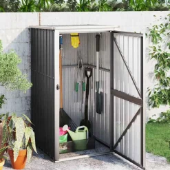 Tuin & Gazon*vidaXL Tuinschuur 88x89x161 cm gegalvaniseerd staal kleurig Antraciet