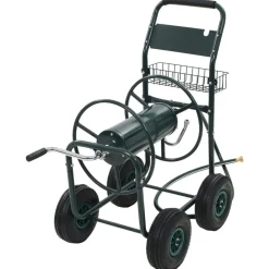 Tuinslangtrolley met 1/2" slangkoppeling 75 m staal>vidaXL New