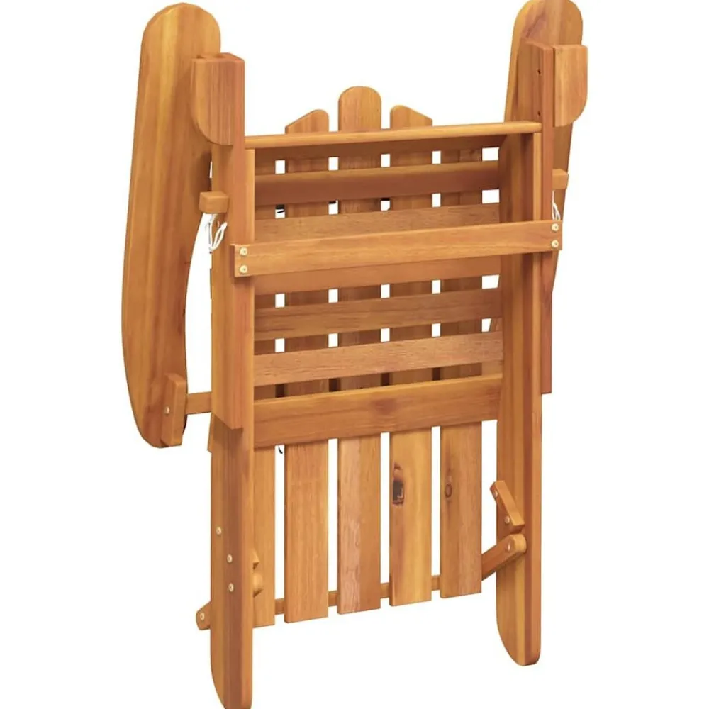 Tuinmeubelen*vidaXL Tuinstoel Adirondack met voetensteun massief acaciahout Bruin en crème