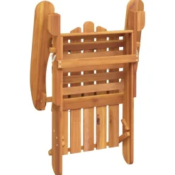 Tuinmeubelen*vidaXL Tuinstoel Adirondack met kussens massief acaciahout Bruin en grijs
