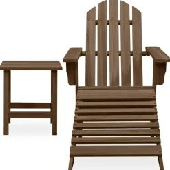 Tuinmeubelen*vidaXL Tuinstoel Adirondack voetenbank tafel massief vurenhout Bruin