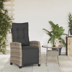 Tuinstoel verstelbaar met voetensteun poly rattan><noscript><img width=