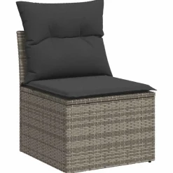 Tuinstoel zonder armleuning met kussens poly rattan>vidaXL Outlet