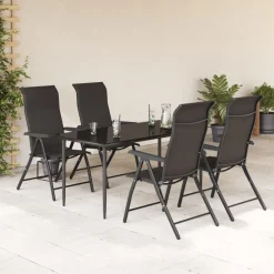 Tuinstoelen 4 st inklapbaar poly rattan e koffiekleur><noscript><img width=