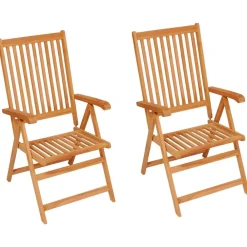Tuinmeubelen*vidaXL Tuinstoelen 2 st met crèmekleurige kussens massief teakhout Cr&egrave;me
