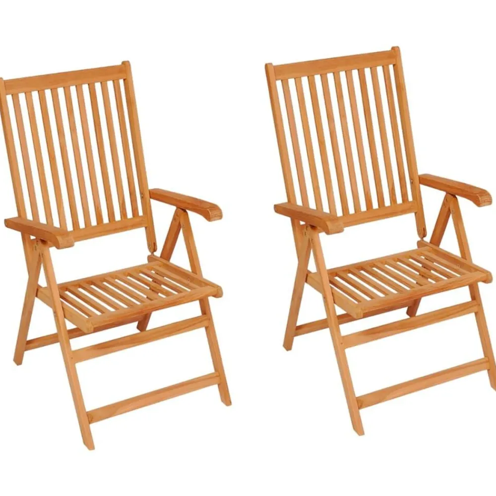 Tuinmeubelen*vidaXL Tuinstoelen 2 st met crèmekleurige kussens massief teakhout Crème