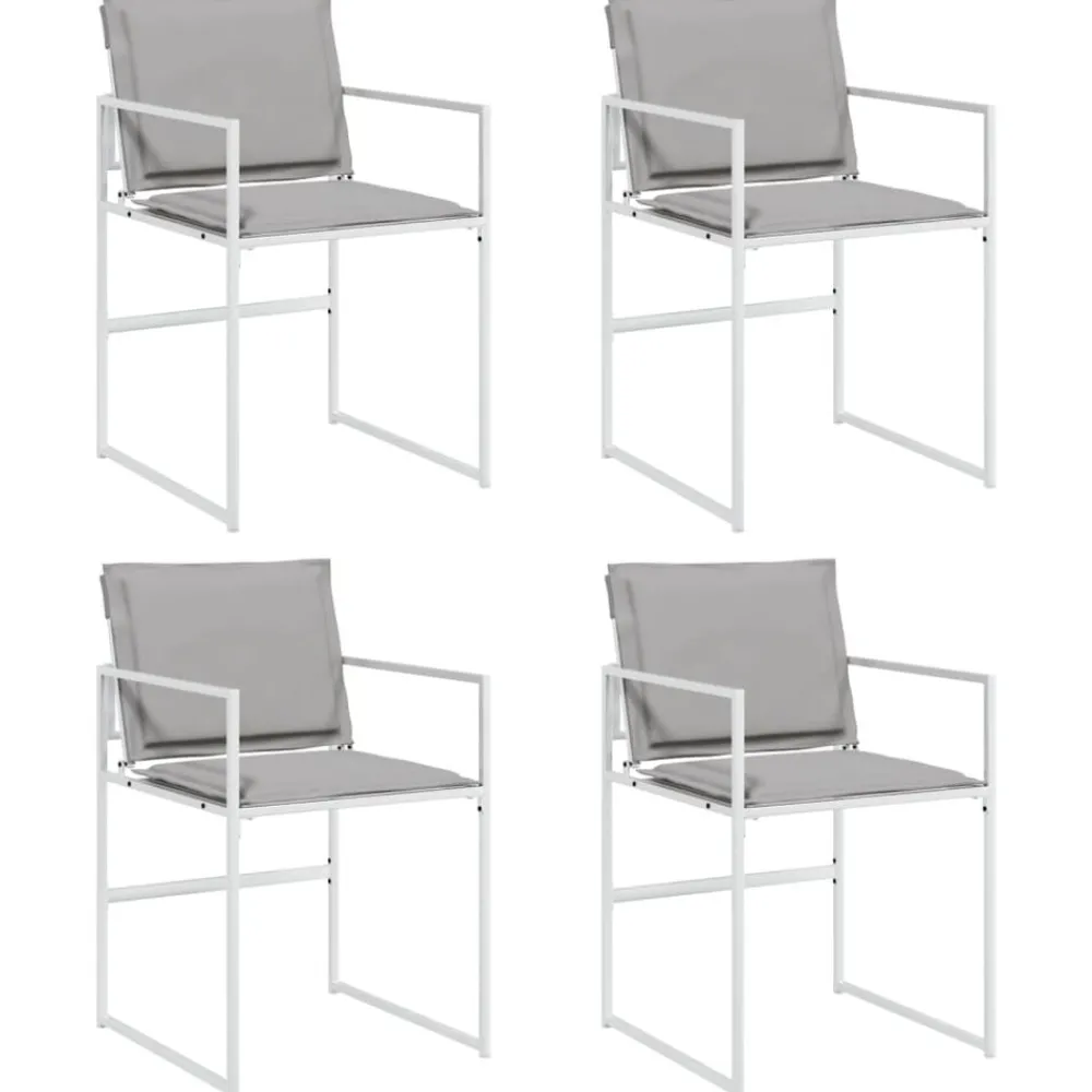 Tuinstoelen 4 st met kussens staal en textileen>vidaXL New