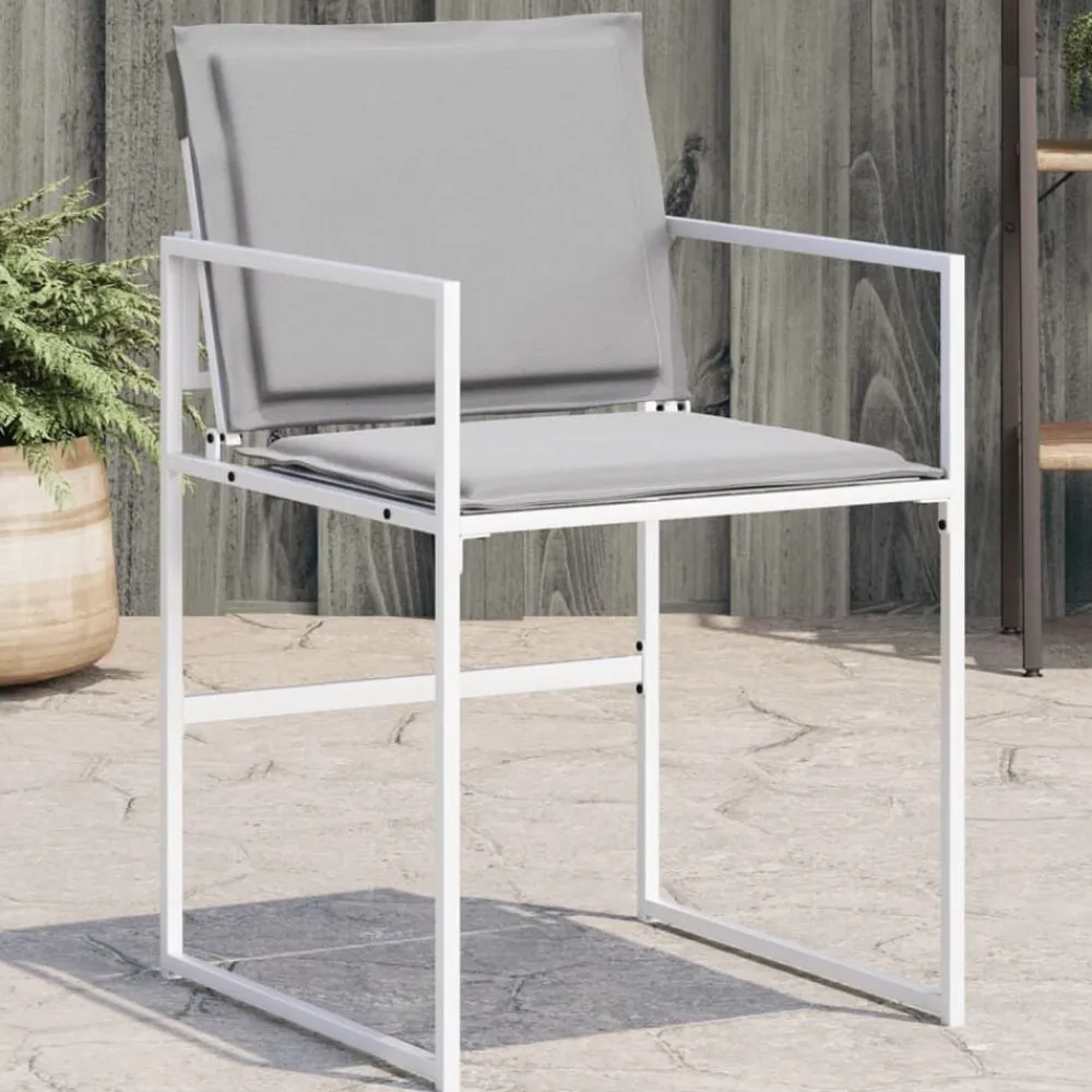 Tuinstoelen 4 st met kussens staal en textileen>vidaXL New