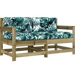 Tuinstoelen 2 st met kussens geïmpregneerd grenenhout>vidaXL Best