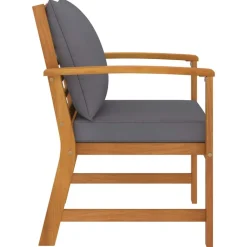 Tuinstoelen 2 st met donker kussen massief acaciahout><noscript><img width=