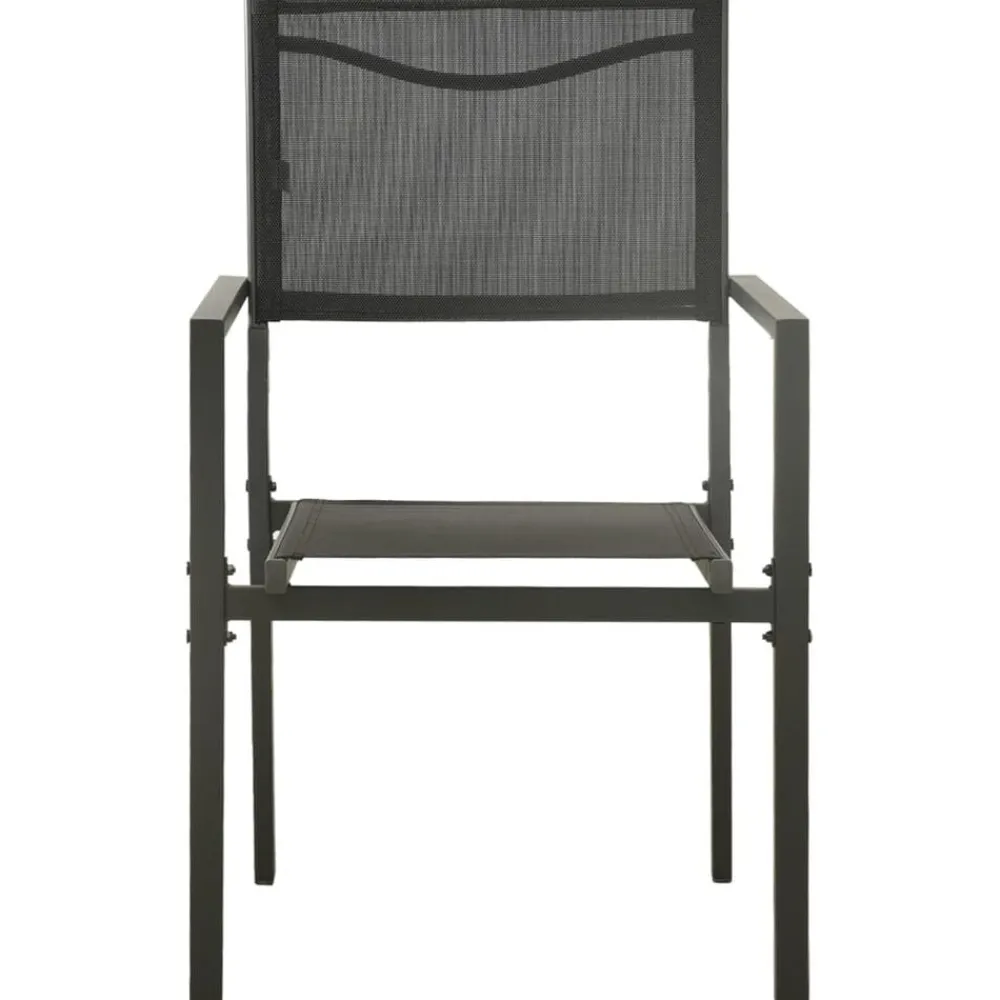 Tuinmeubelen*vidaXL Tuinstoelen 2 st textileen en staal zwart en antracietkleurig