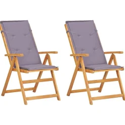 Tuinstoelen 2 st verstelbaar massief acaciahout bruin>vidaXL Clearance
