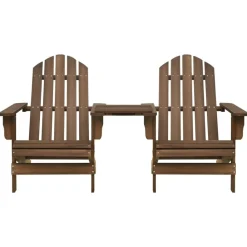 Tuinmeubelen*vidaXL Tuinstoelen Adirondack met tafeltje massief vurenhout Bruin