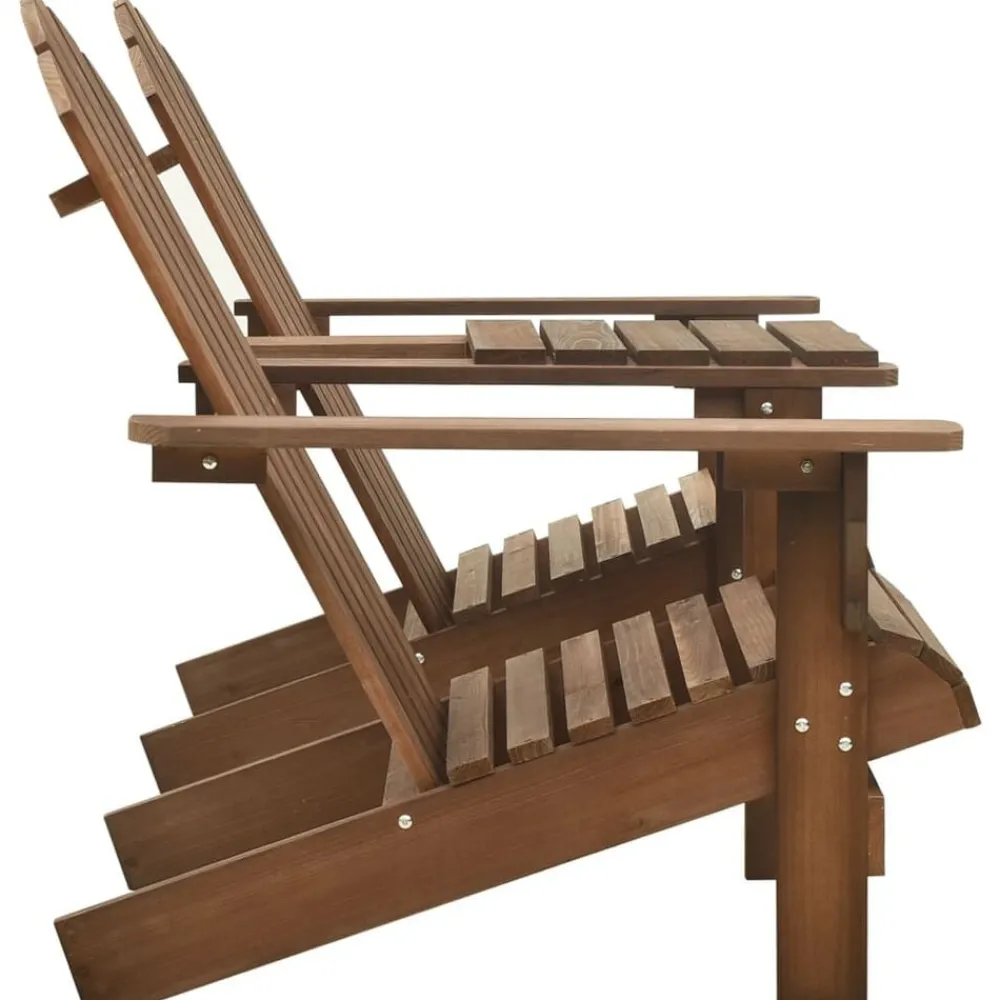 Tuinmeubelen*vidaXL Tuinstoelen Adirondack met tafeltje massief vurenhout Bruin