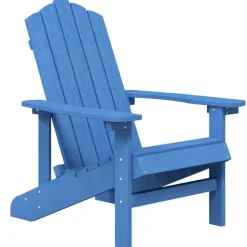 Tuinmeubelen*vidaXL Tuinstoelen Adirondack met tafel HDPE aquablauw Waterblauw