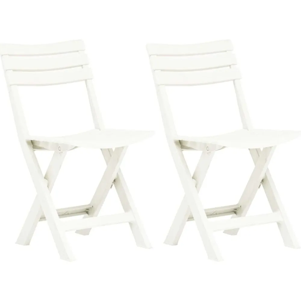 Tuinmeubelen*vidaXL Tuinstoelen inklapbaar 2 st kunststof Wit