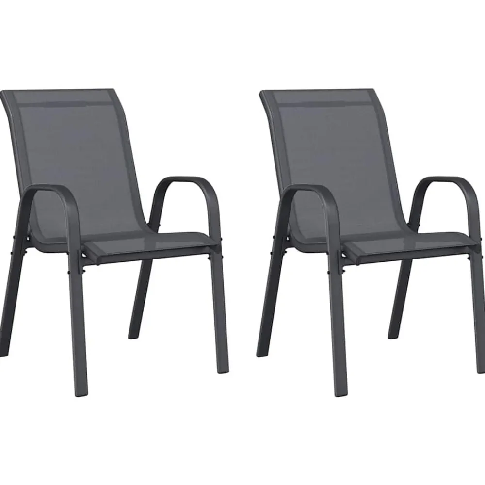 Tuinstoelen stapelbaar 2 st textileen stof>vidaXL Online