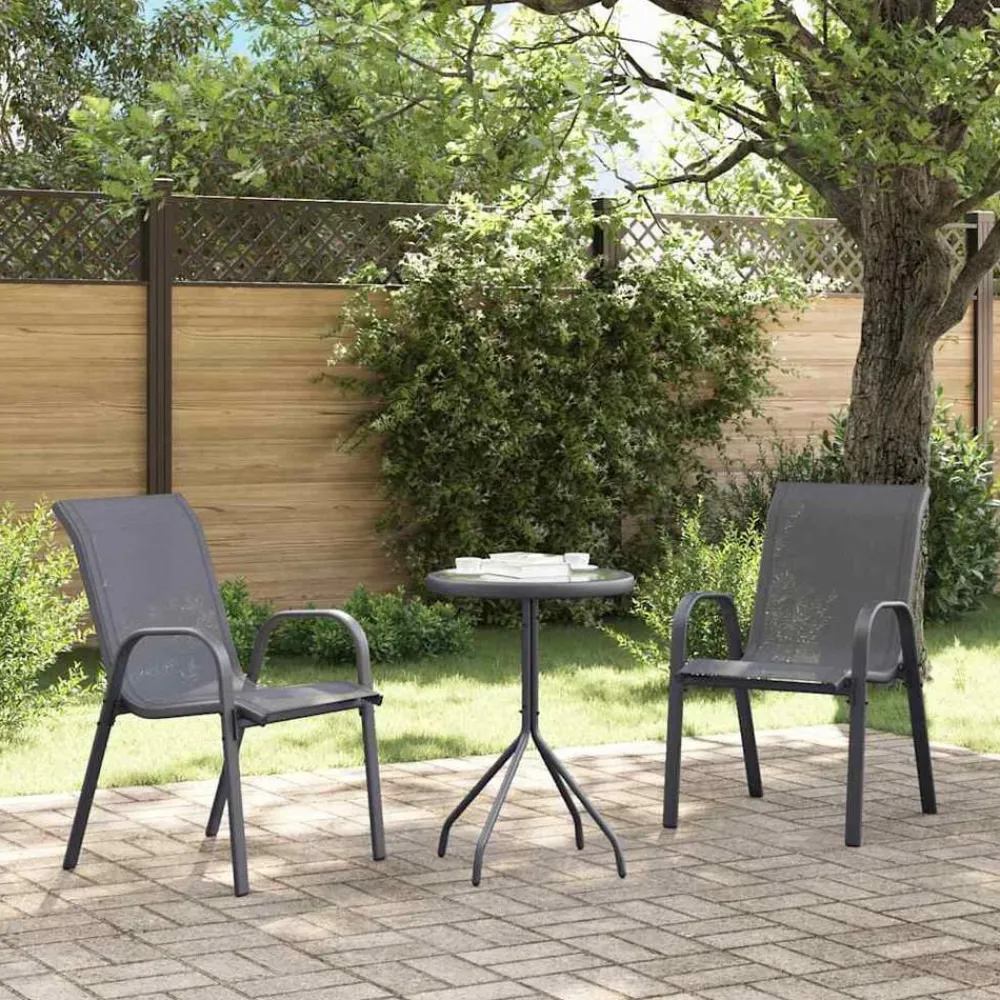 Tuinstoelen stapelbaar 2 st textileen stof>vidaXL Online