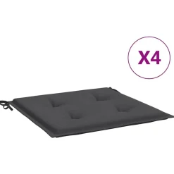 Woon- & Tuinaccessoires*vidaXL Tuinstoelkussens 4 st 40x40x4 cm oxford stof kleurig Antraciet