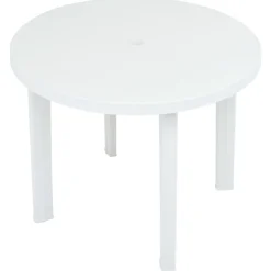 Tuinmeubelen*vidaXL Tuintafel 89 cm kunststof Wit