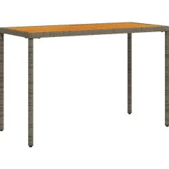 Tuinmeubelen*vidaXL Tuintafel met acaciahouten blad 115x54x74 cm poly rattan Grijs