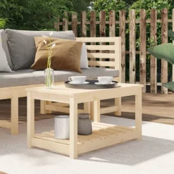 Tuinmeubelen*vidaXL Tuintafel 82,5x50,5x45 cm massief grenenhout Natuurlijk grenenhout