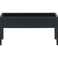 Tuinmeubelen*vidaXL Tuintafel 75x40x37 cm poly rattan Zwart