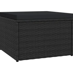 Tuinvoetenbank met kussen poly rattan>vidaXL Best
