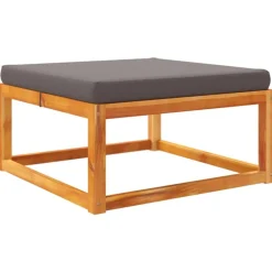 Tuinmeubelen*vidaXL Tuinvoetenbank met kussen 65x65x29 massief acaciahout Grijs