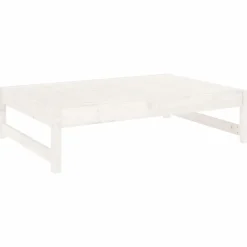 Tuinmeubelen*vidaXL Tuinvoetenbank 120x80 cm massief grenenhout wit Wit grenenhout