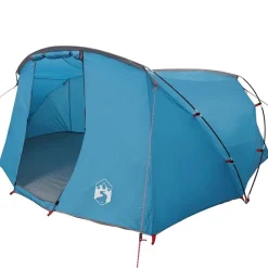 Buitensport*vidaXL Tunnel Tent 4-Person met dak en Grijs 318 x 275 x 140 cm Blauw