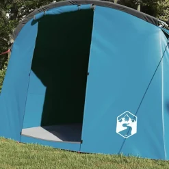 Buitensport*vidaXL Tunnel Tent 4-Person met dak en Grijs 318 x 275 x 140 cm Blauw
