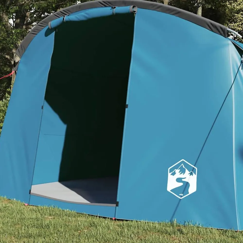 Buitensport*vidaXL Tunnel Tent 4-Person met dak en Grijs 318 x 275 x 140 cm Blauw
