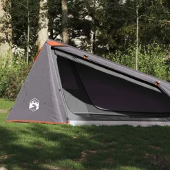Buitensport*vidaXL Tunneltent 1-persoons waterdicht Grijs en oranje