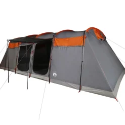 Buitensport*vidaXL Tunneltent 8-persoons waterdicht Grijs en oranje