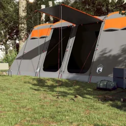 Buitensport*vidaXL Tunneltent 8-persoons waterdicht Grijs en oranje