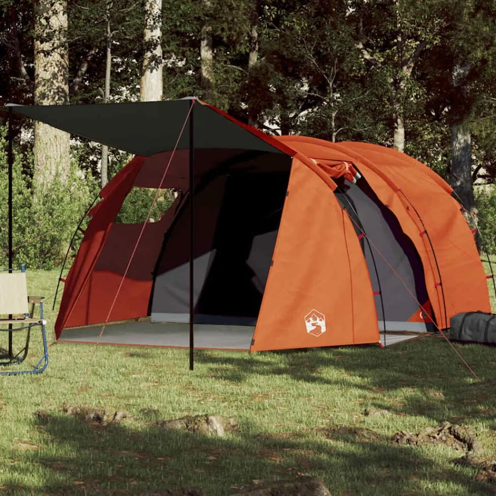 Tunneltent 4-persoons waterdicht grijs en>vidaXL Outlet