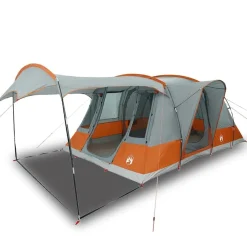 Buitensport*vidaXL Tunneltent 5-persoons waterdicht Grijs en oranje