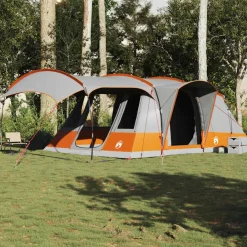 Buitensport*vidaXL Tunneltent 5-persoons waterdicht Grijs en oranje