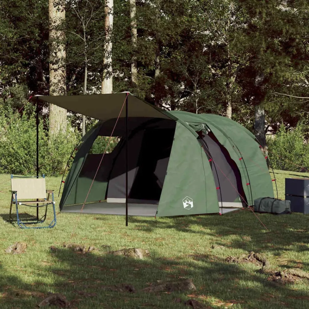 Buitensport*vidaXL Tunneltent 4-persoons waterdicht Groen