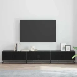 Tv-Meubels*vidaXL TV Eenheden 2 pcs 240 x 35 x 41 cm Bewerkt hout Zwart eiken