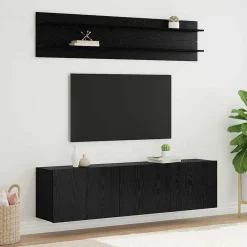 Tv-Meubels*vidaXL TV Eenheden Wandgemonteerd 6 pcs Bewerkt hout Zwart eiken