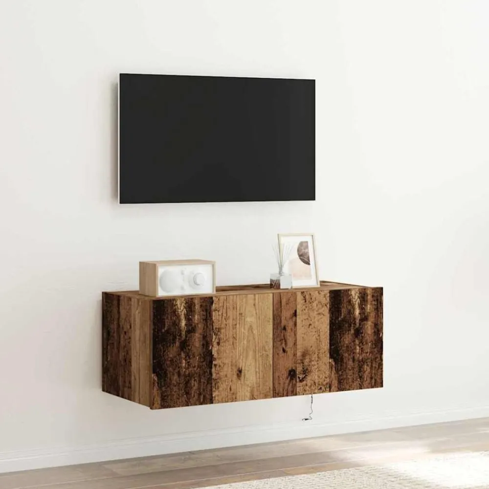 Tv-Meubels*vidaXL TV Wandkast 80 x 35 x 31 cm Bewerkt hout Oud hout